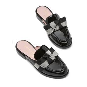 Kate Spade New York Leandra Mule Loafer Black Multi Patent Leather Size 8.5 NIB
